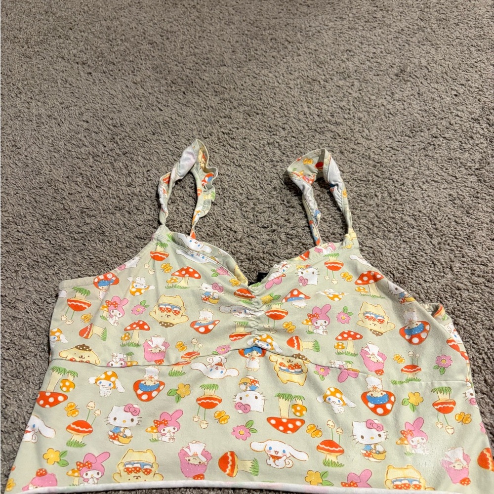 Cute Cartoon Print Crop Top - Picture 2 of 2